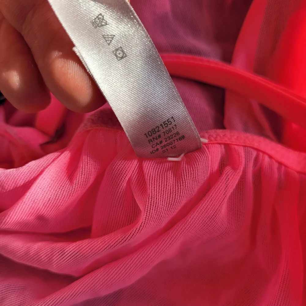 Victoria's Secret Pink and Black Lace Sheer Slip Dress Babydoll - S - Picture 4 of 6